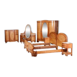 Suite de chambre Art Déco de Louis Majorelle, France, années 1930, ensemble de 8.
