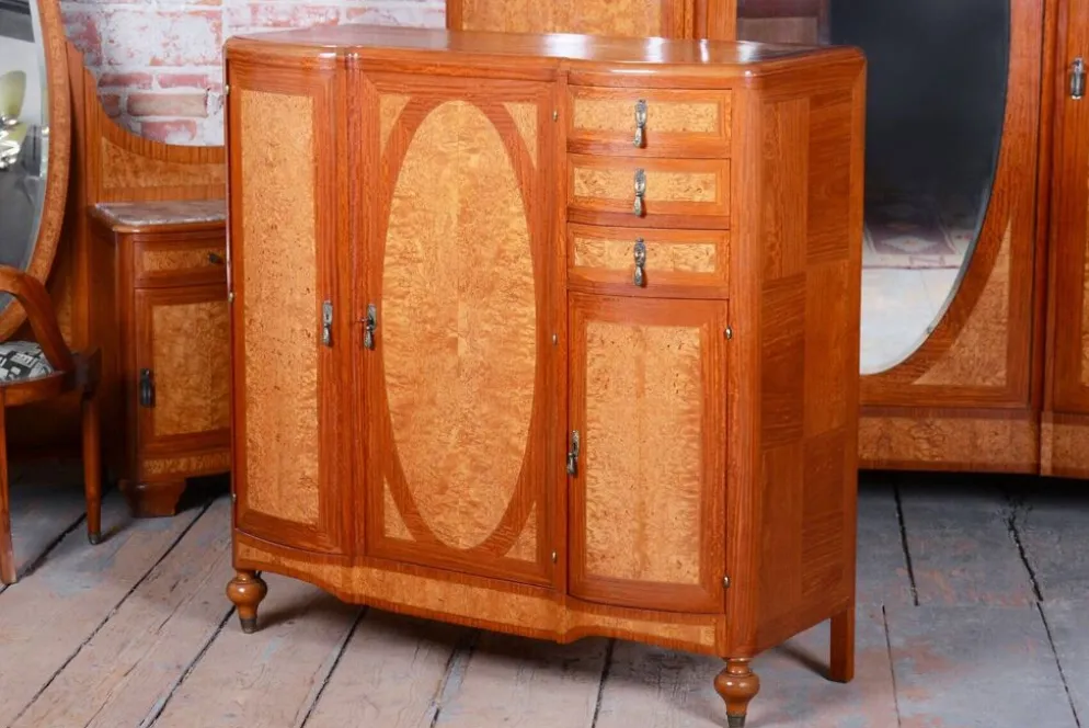 Suite de chambre Art Déco de Louis Majorelle, France, années 1930, ensemble de 8.