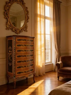 Suite de chambre en bois incrusté de style italien du milieu du siècle, par Pacifici Prete, Rome