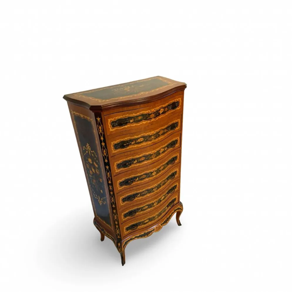 Suite de chambre en bois incrusté de style italien du milieu du siècle, par Pacifici Prete, Rome