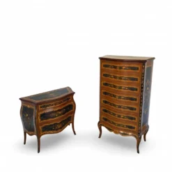 Suite de chambre en bois incrusté de style italien du milieu du siècle, par Pacifici Prete, Rome