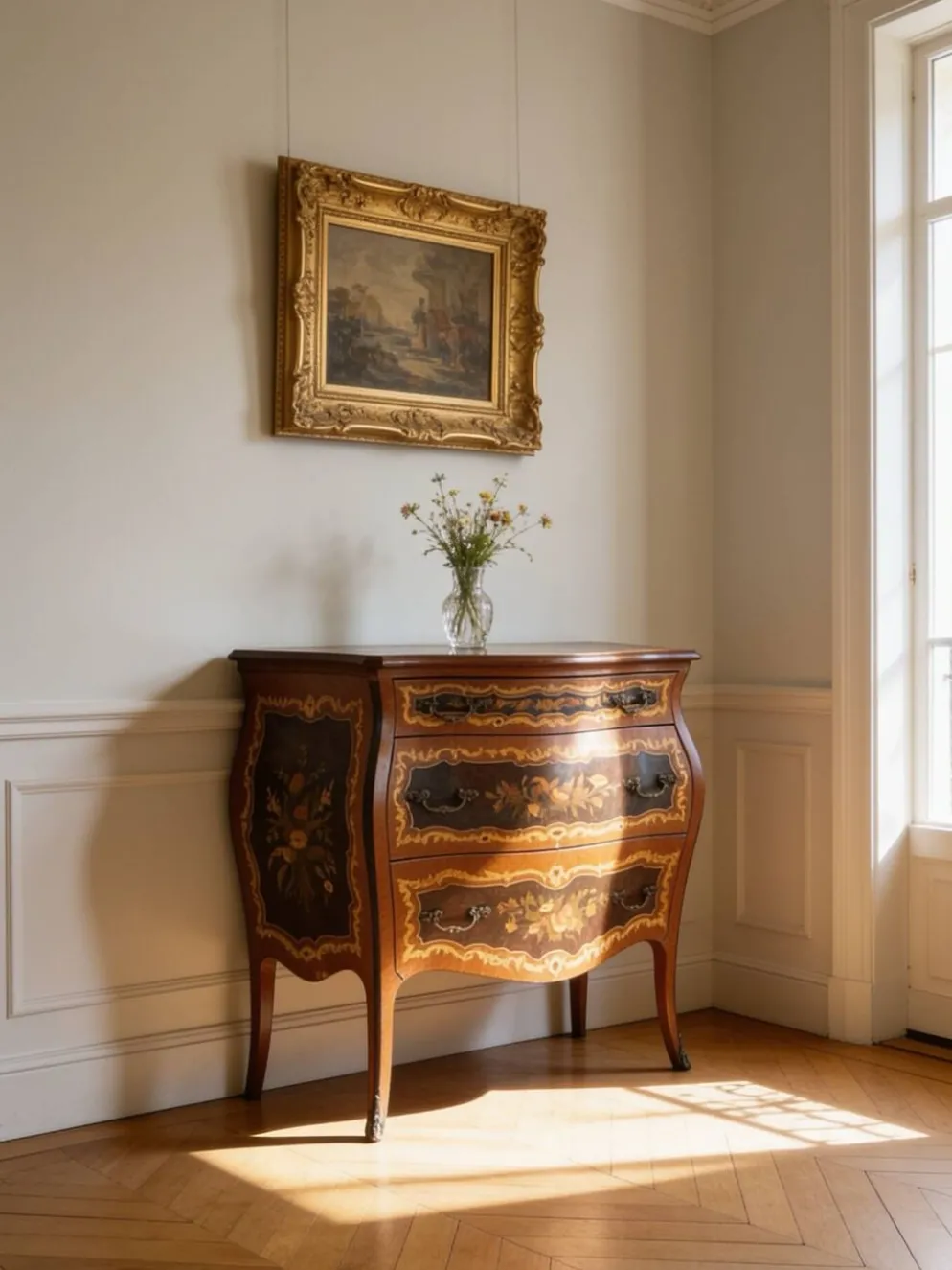 Suite de chambre en bois incrusté de style italien du milieu du siècle, par Pacifici Prete, Rome