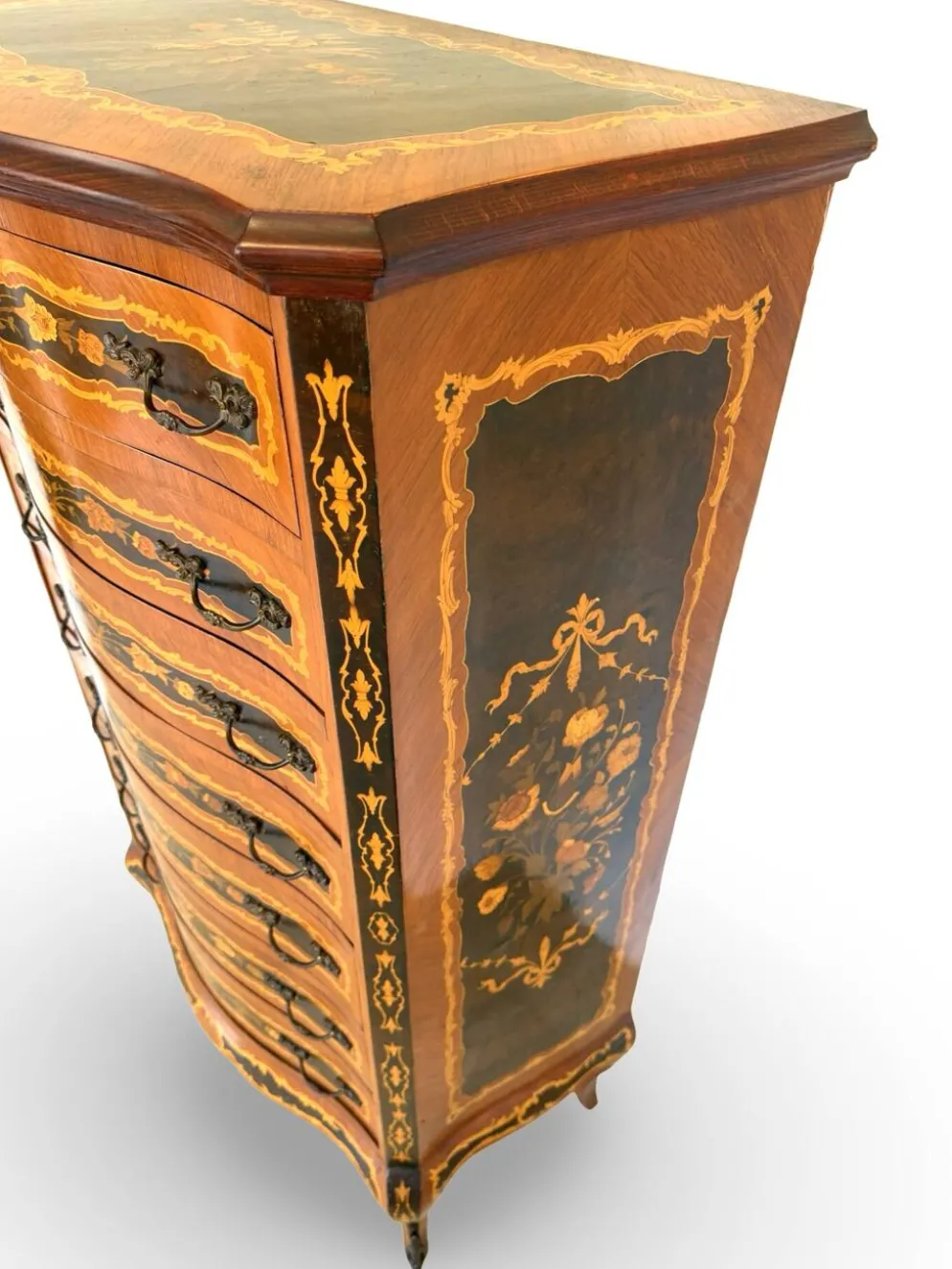 Suite de chambre en bois incrusté de style italien du milieu du siècle, par Pacifici Prete, Rome