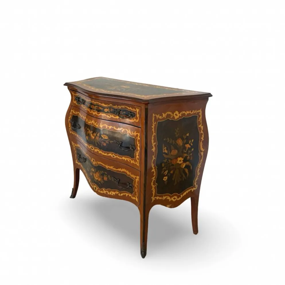 Suite de chambre en bois incrusté de style italien du milieu du siècle, par Pacifici Prete, Rome
