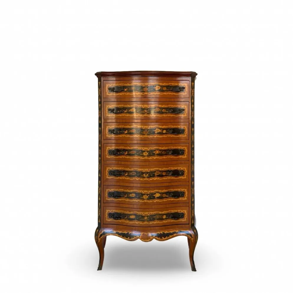 Suite de chambre en bois incrusté de style italien du milieu du siècle, par Pacifici Prete, Rome