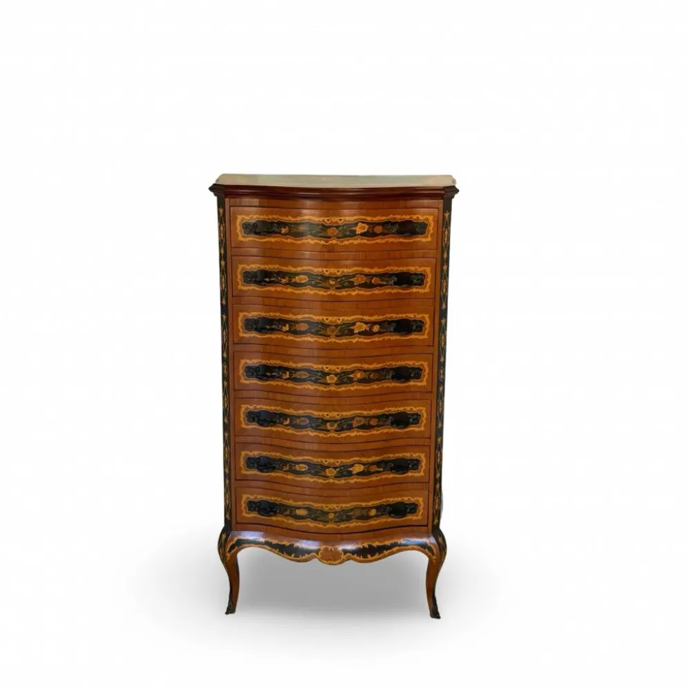 Suite de chambre en bois incrusté de style italien du milieu du siècle, par Pacifici Prete, Rome