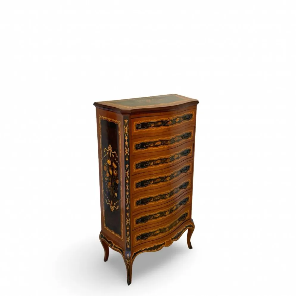 Suite de chambre en bois incrusté de style italien du milieu du siècle, par Pacifici Prete, Rome