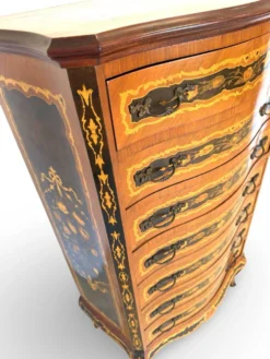 Suite de chambre en bois incrusté de style italien du milieu du siècle, par Pacifici Prete, Rome