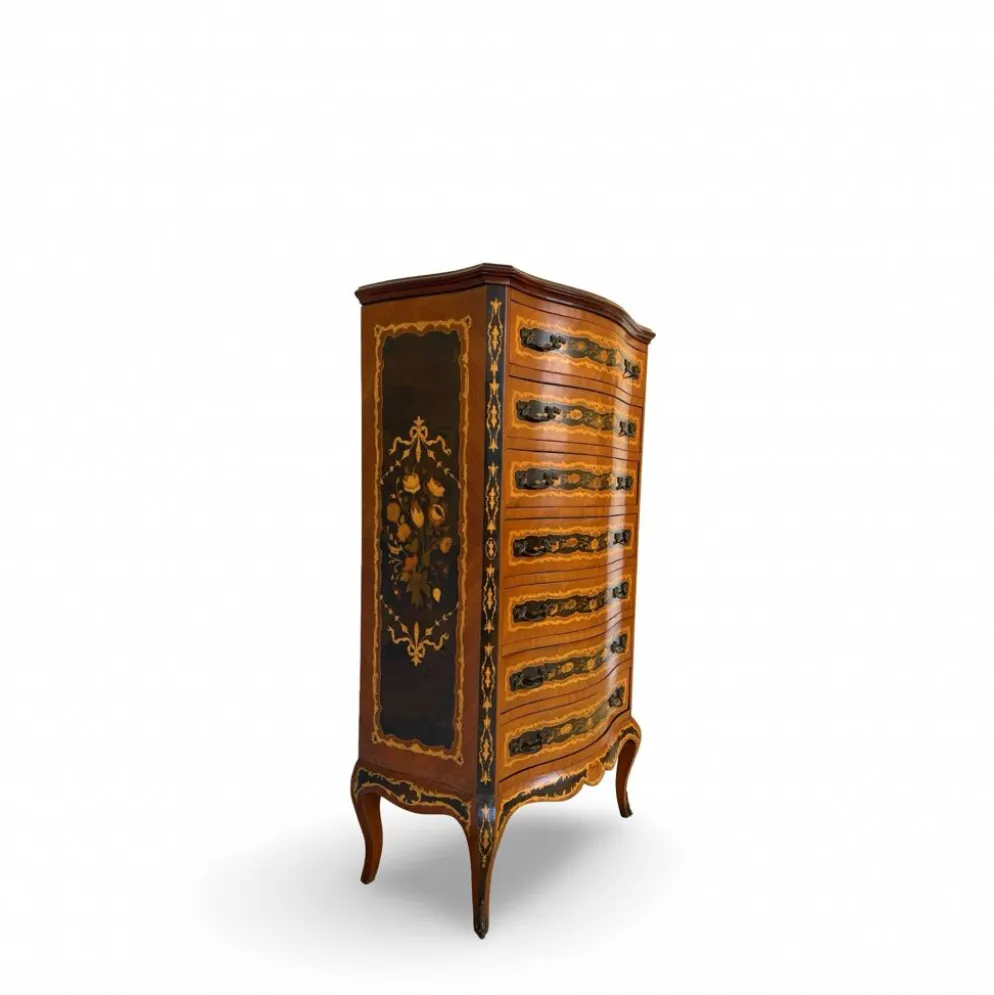Suite de chambre en bois incrusté de style italien du milieu du siècle, par Pacifici Prete, Rome