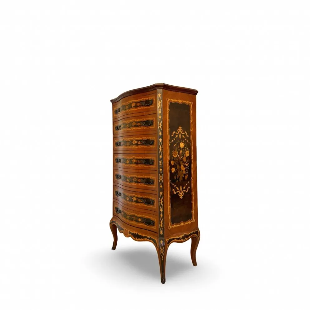 Suite de chambre en bois incrusté de style italien du milieu du siècle, par Pacifici Prete, Rome