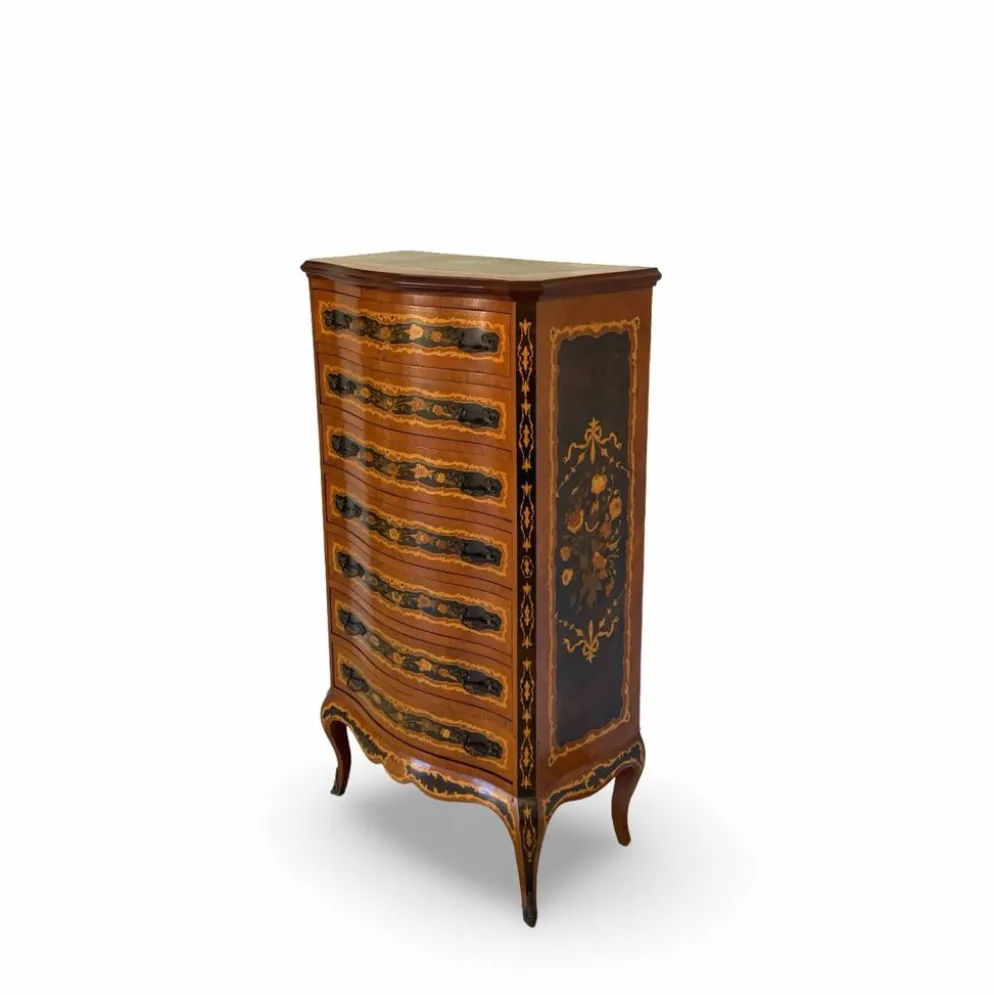Suite de chambre en bois incrusté de style italien du milieu du siècle, par Pacifici Prete, Rome