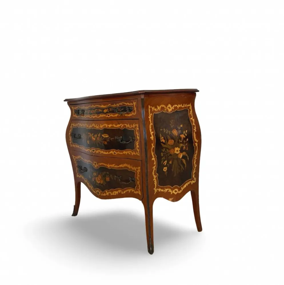 Suite de chambre en bois incrusté de style italien du milieu du siècle, par Pacifici Prete, Rome