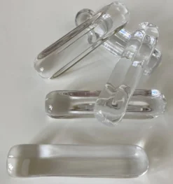 Suite de 5 porte-couteaux signés en cristal de la maison Daum Nancy 1960