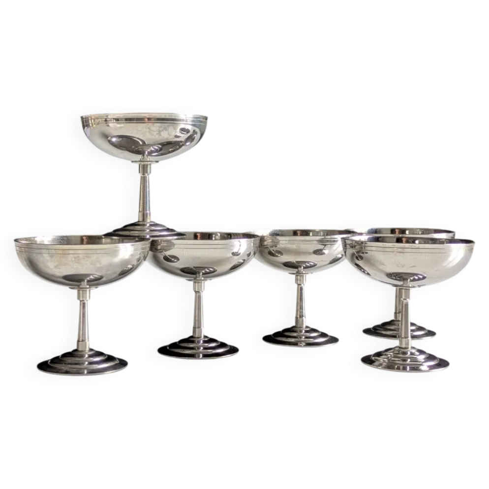 Suite de six coupes à glace/sorbet par Rémy Letang 70'