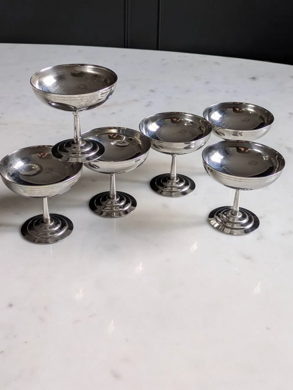 Suite de six coupes à glace/sorbet par Rémy Letang 70'