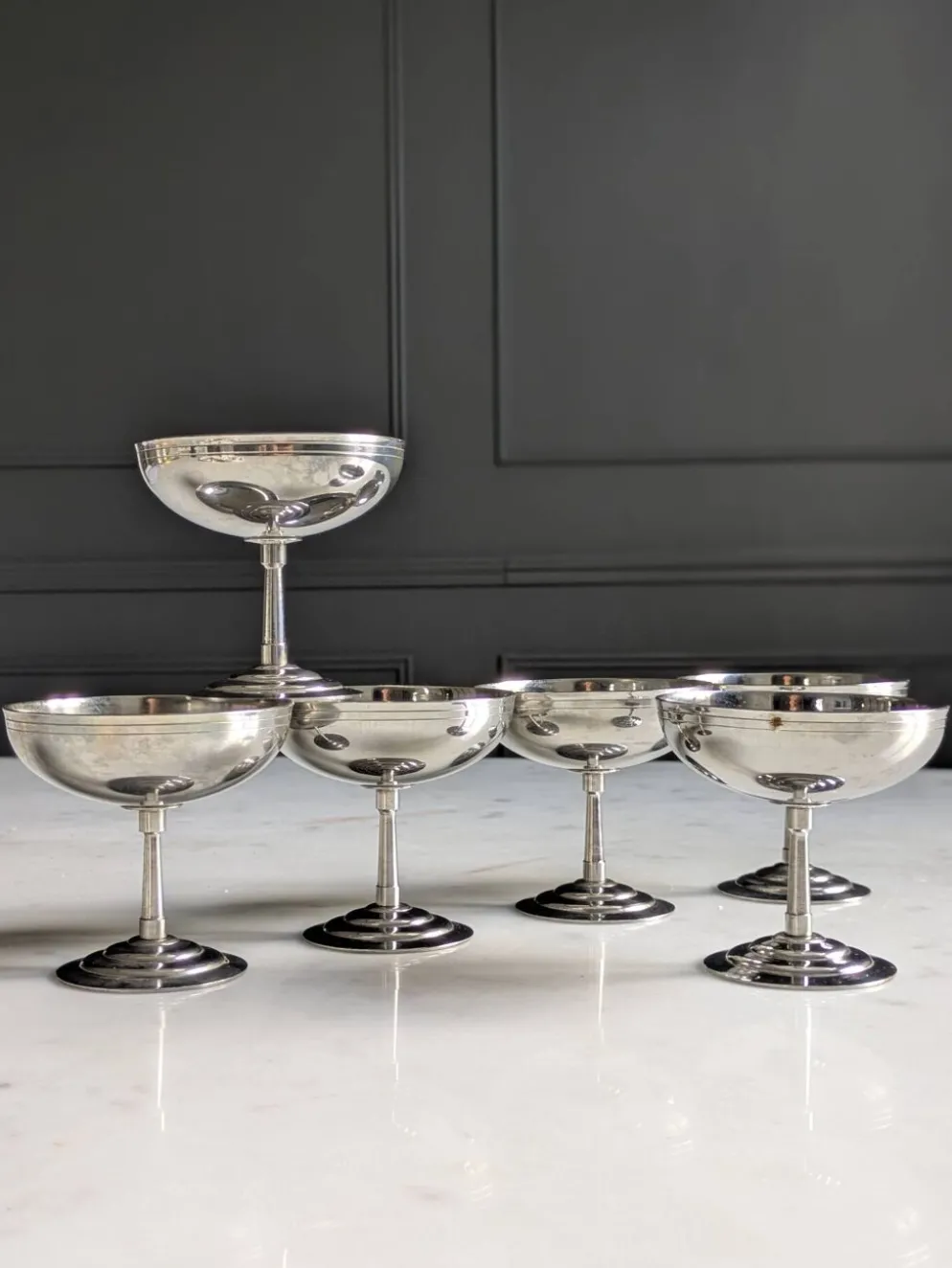 Suite de six coupes à glace/sorbet par Rémy Letang 70'