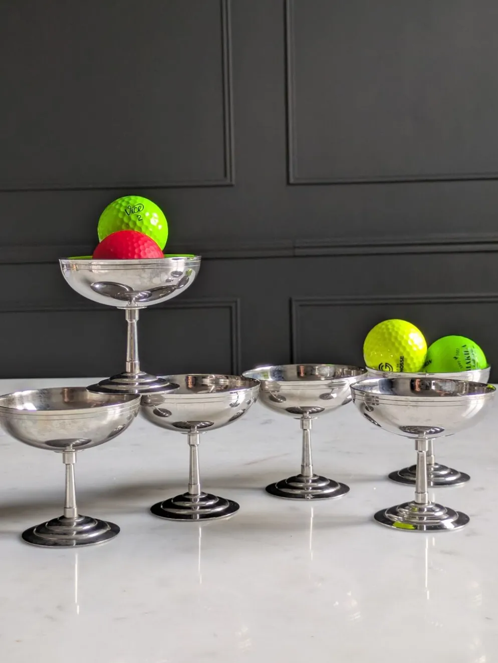 Suite de six coupes à glace/sorbet par Rémy Letang 70'