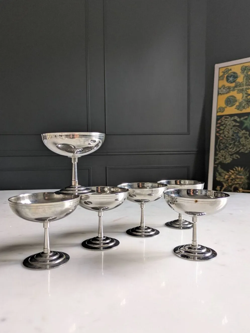 Suite de six coupes à glace/sorbet par Rémy Letang 70'