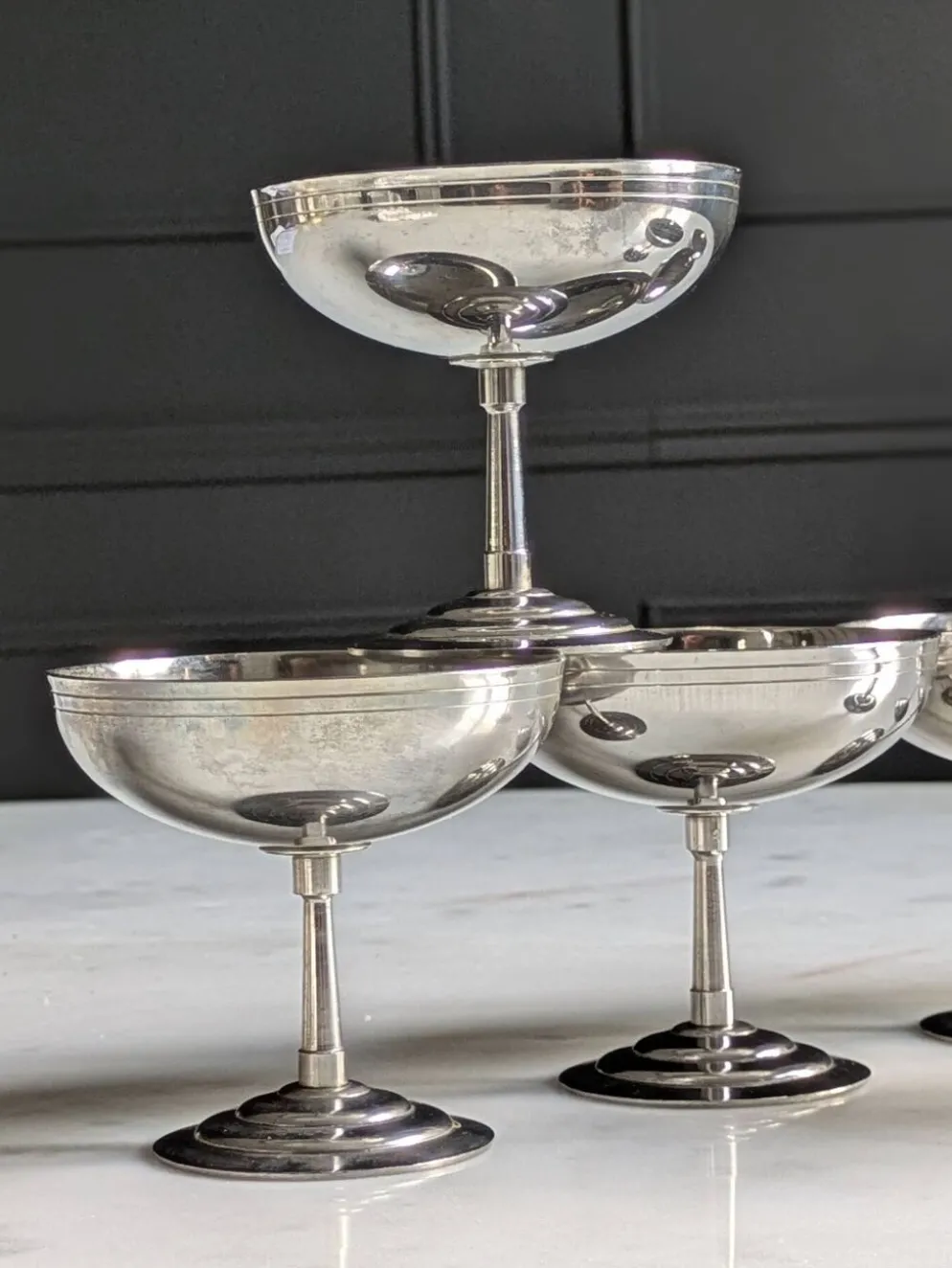 Suite de six coupes à glace/sorbet par Rémy Letang 70'