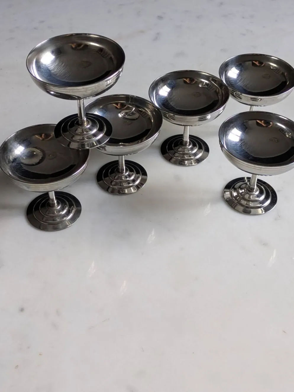 Suite de six coupes à glace/sorbet par Rémy Letang 70'