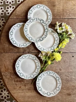 Superbe lot de 6 assiettes à dessert vintage de la manufacture de Longchamp