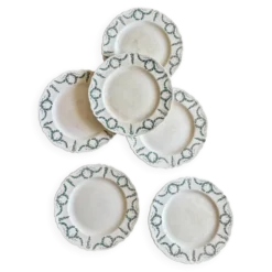 Superbe lot de 6 assiettes à dessert vintage de la manufacture de Longchamp