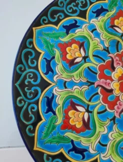Superbe plat Émaux de Longwy signé année 40