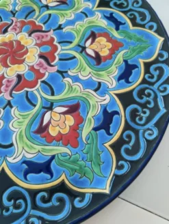 Superbe plat Émaux de Longwy signé année 40