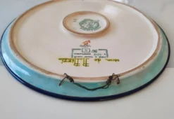 Superbe plat Émaux de Longwy signé année 40