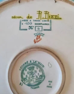 Superbe plat Émaux de Longwy signé année 40
