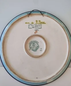 Superbe plat Émaux de Longwy signé année 40