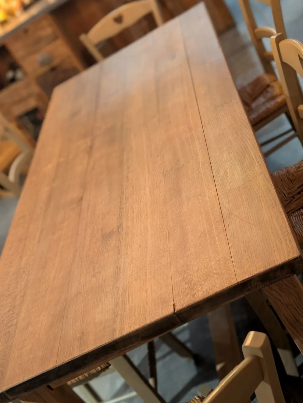 Superbe table de ferme ancienne en chêne massif restaurée – 8 personne
