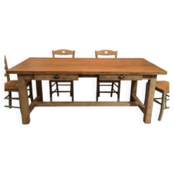 Superbe table de ferme ancienne en chêne massif restaurée – 8 personne