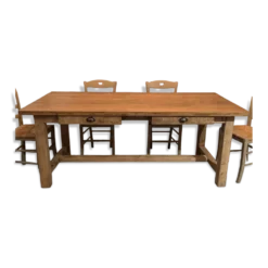 Superbe table de ferme ancienne en chêne massif restaurée – 8 personne