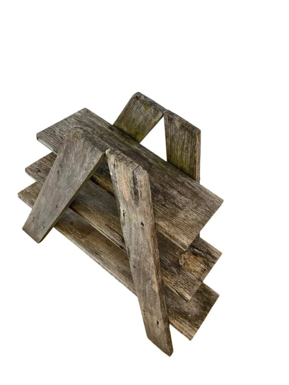 Support à plusieurs niveaux en bois vintage / étagère sur pied / table à plantes