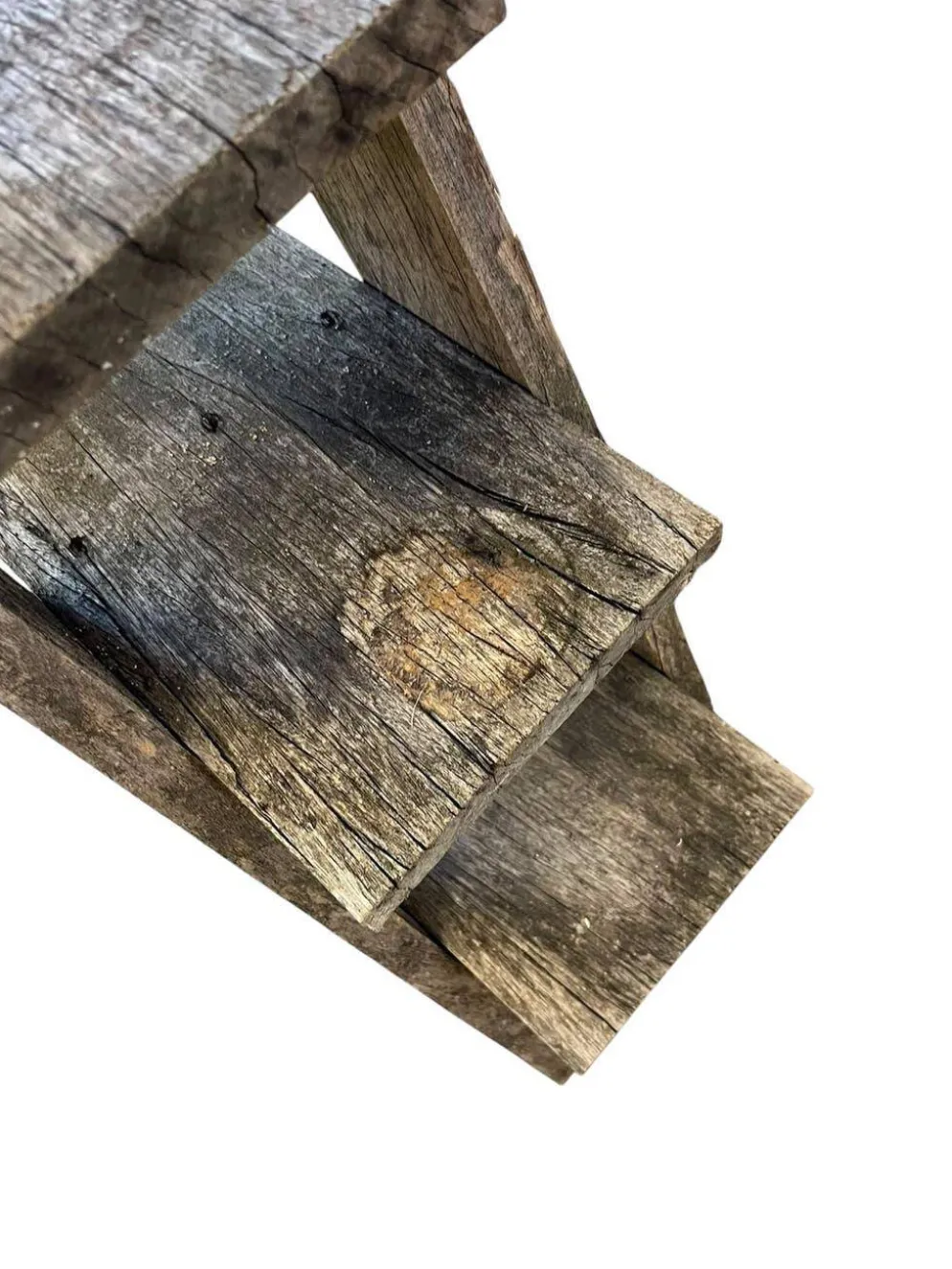 Support à plusieurs niveaux en bois vintage / étagère sur pied / table à plantes