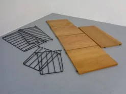 Swedish Ash and Metal Wall Unit by Kajsa & Nils Nisse Strinning for String, 1950s, Set of 9