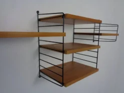 Swedish Ash and Metal Wall Unit by Kajsa & Nils Nisse Strinning for String, 1950s, Set of 9