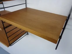 Swedish Ash and Metal Wall Unit by Kajsa & Nils Nisse Strinning for String, 1950s, Set of 9
