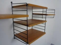 Swedish Ash and Metal Wall Unit by Kajsa & Nils Nisse Strinning for String, 1950s, Set of 9