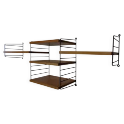 Swedish Ash and Metal Wall Unit by Kajsa & Nils Nisse Strinning for String, 1950s, Set of 9