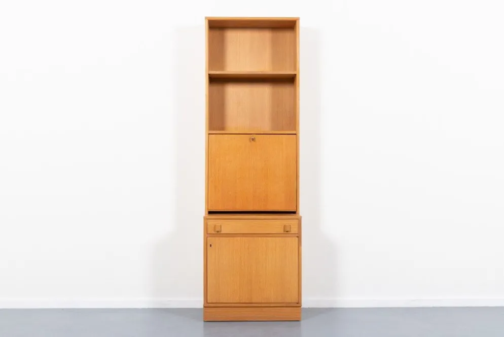 Swedish vintage bar cabinet in two parts in oak from the 1970s