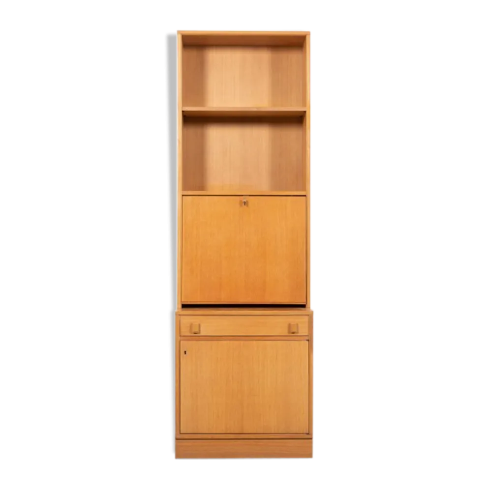 Swedish vintage bar cabinet in two parts in oak from the 1970s