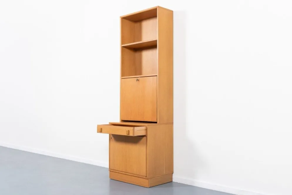 Swedish vintage bar cabinet in two parts in oak from the 1970s