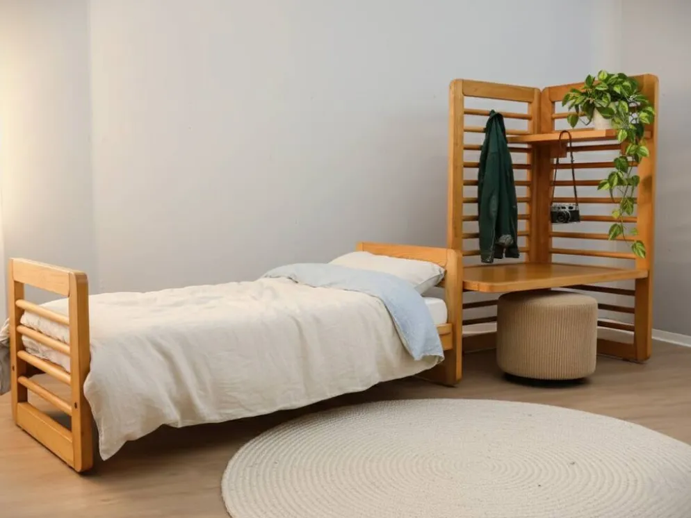 Système de banquette-lit et de rangement multifonctionnel de design italien des années 1970