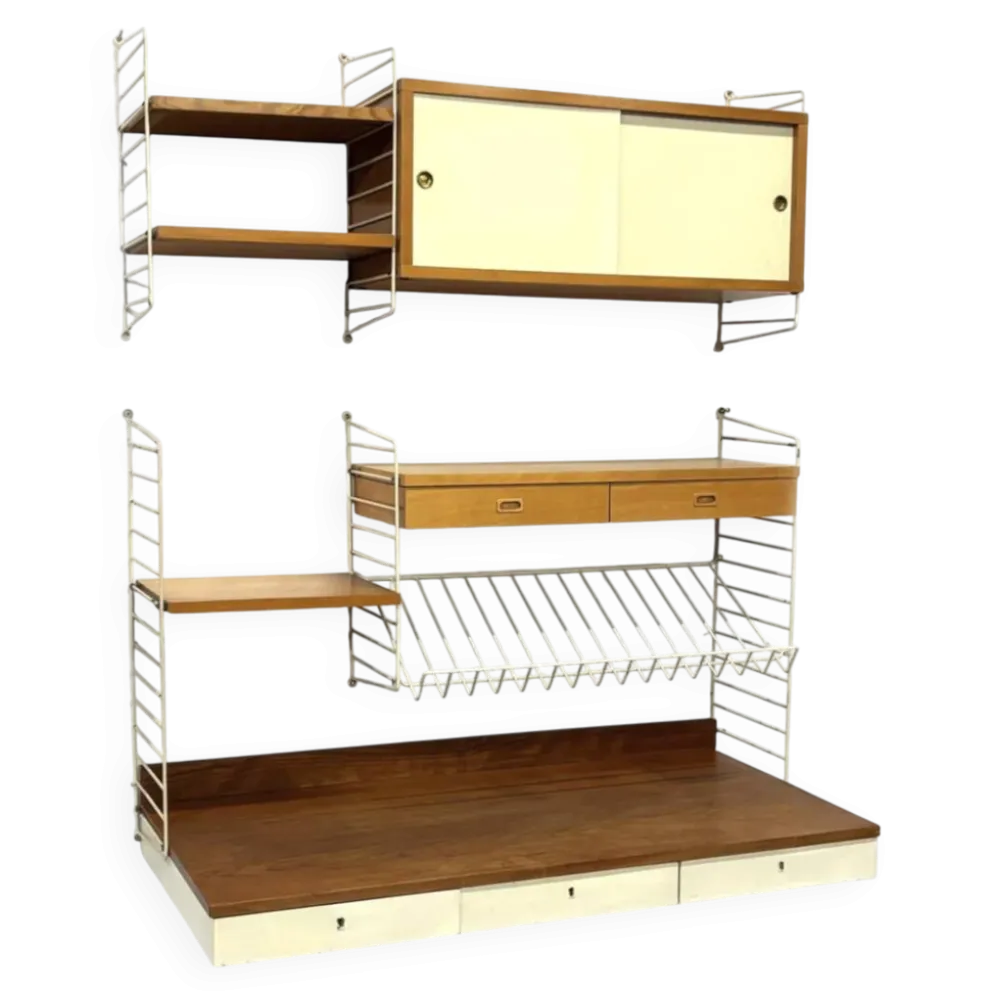 Système de mur en fil Strinning Nisse vintage des années 1960