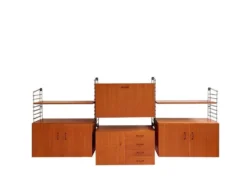 Système de mur modulaire Musterring en teck – unité murale large