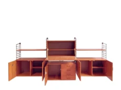 Système de mur modulaire Musterring en teck – unité murale large