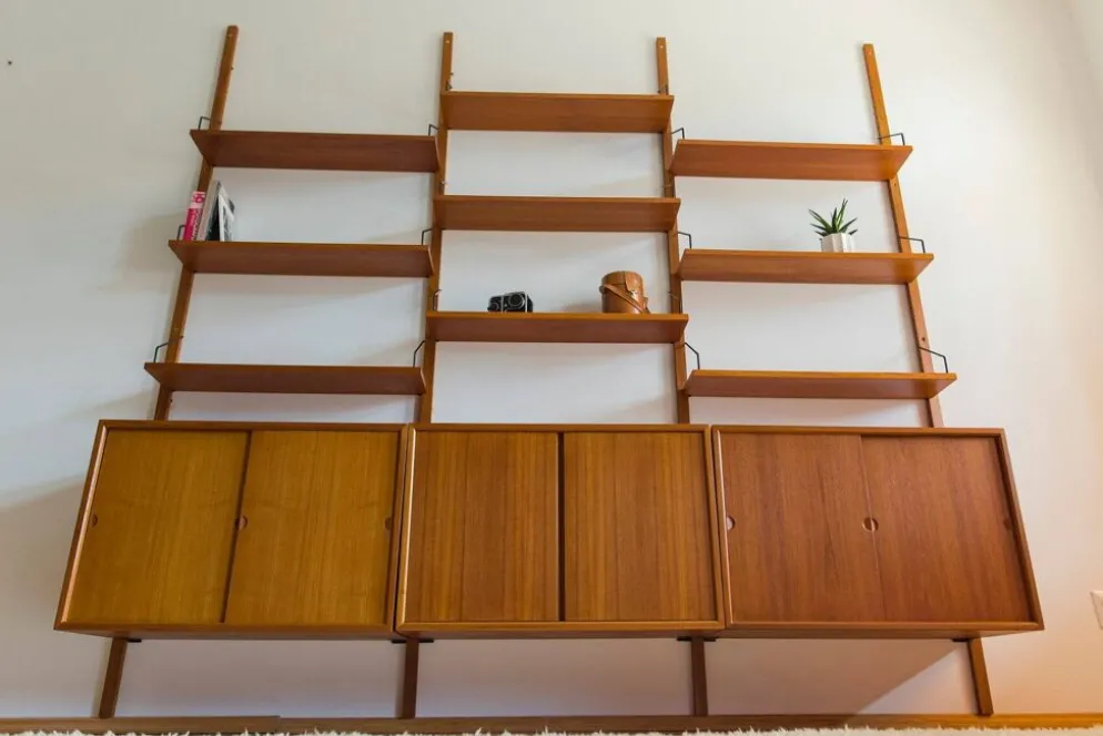Système de rangement mural modulaire par Poul Cadovius pour Cado, années 1960