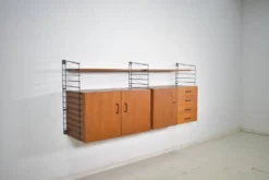 Système de rangement Musterring Tomado Teck années 1960 Étagère murale Vintage